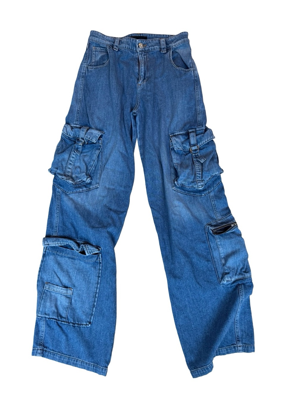 3x1 Denim Wide-Leg Cargo Pants - Size 27